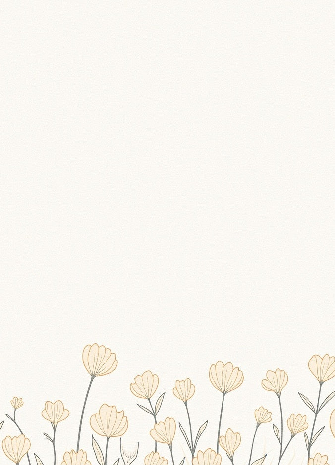Minimalist Cream Floral Meadow Rug