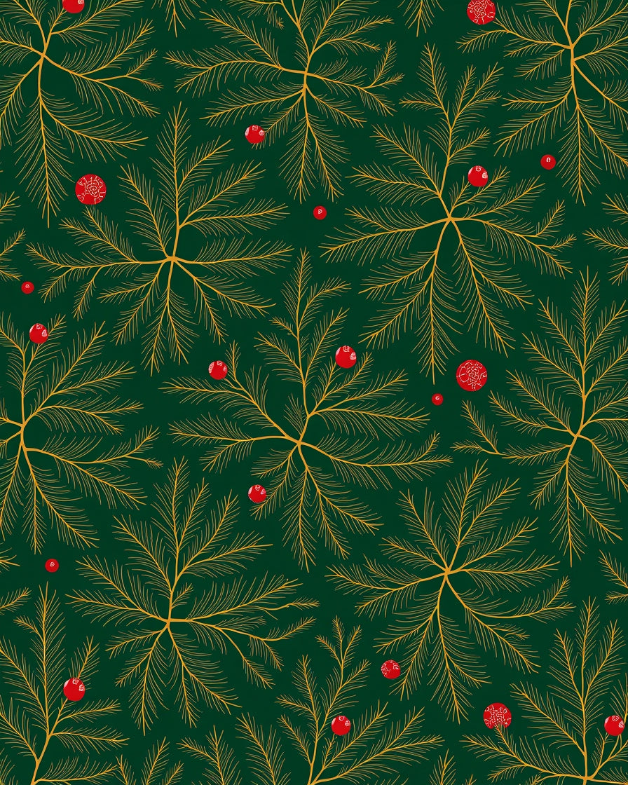 Evergreen Golden Pine Berry Rug