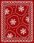 Crimson Lace Snowflake Medallion Rug