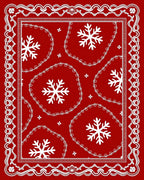 Crimson Lace Snowflake Medallion Rug