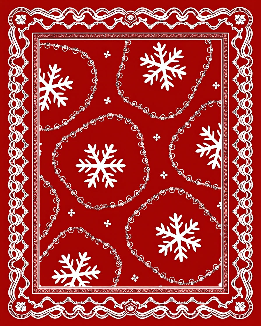 Crimson Lace Snowflake Medallion Rug