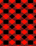 Bold Red Black Plaid Diamond Rug