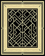 Bold Gold Geometric Art Deco Rug