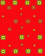 Vibrant Red Geometric Starburst Rug