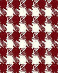 Deep Red Ivory Houndstooth Tree Branch Rug