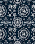 Snowflake Medallion Navy White Rug
