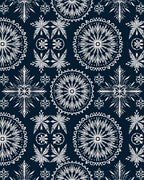 Snowflake Medallion Navy White Rug