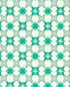 Emerald Green Floral Lattice Rug