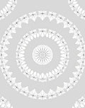 Pale Gray White Blossom Mandala Rug