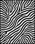Bold Black White Zebra Waves Rug