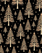 Golden Pine Trees with Stars Rug
