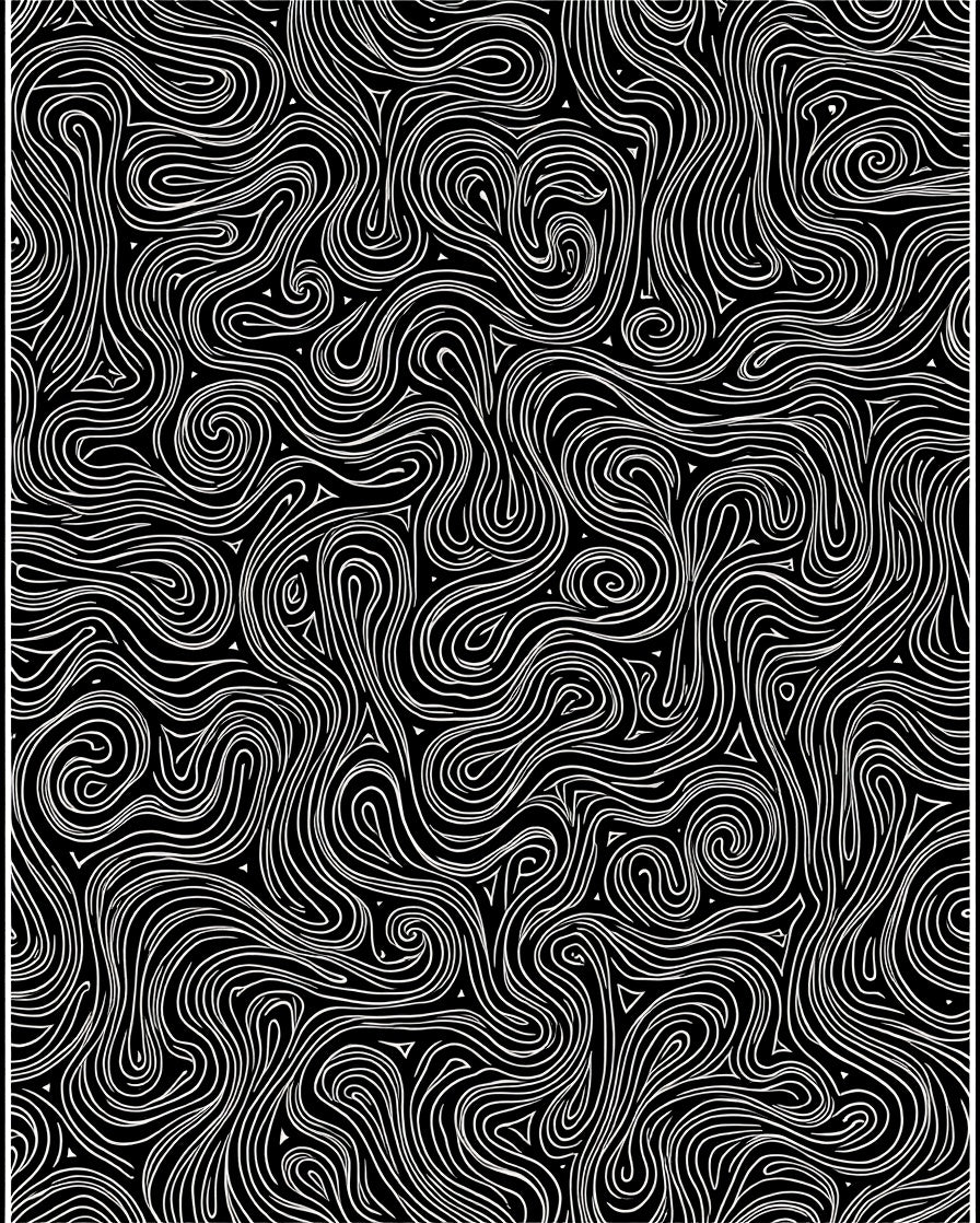 Monochrome Swirls Abstract Flow Rug
