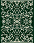 Emerald Green Vintage Floral Mandala Rug