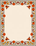 Harvest Pumpkin Fall Foliage Border Rug