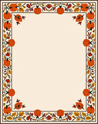 Harvest Pumpkin Fall Foliage Border Rug