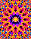 Vibrant Psychedelic Sun Mandala Rug