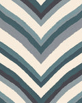 Teal Gray Cream Chevron Stripes Rug