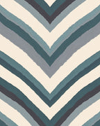 Teal Gray Cream Chevron Stripes Rug