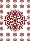 Crimson Snowflake Mandala Arrangement Rug