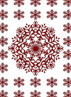 Crimson Snowflake Mandala Arrangement Rug