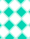 Teal and White Diamond Lattice Rug