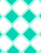 Teal and White Diamond Lattice Rug