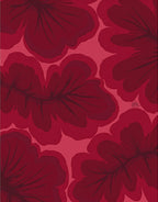 Deep Red Floral Bloom Collage Rug