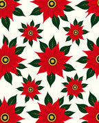Vibrant Red Poinsettia Floral Arrangement Rug