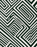 Dark Green White Geometric Maze Rug