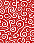 Bold Red Swirl Tribal Rug