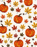 Autumn Pumpkin Maple Leaf Scatter Rug