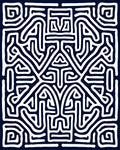 Black White Labyrinth Tribal Rug