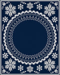 Winter Snowflake Medallion Navy Rug
