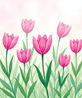 Pink Tulip Garden Fields Rug