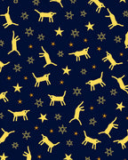 Yellow Dog Stars Night Sky Rug