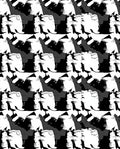 Abstract Black White Graphic Collage Rug