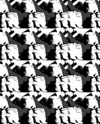 Abstract Black White Graphic Collage Rug