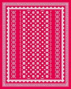 Crimson Floral Geometric Medallion Rug
