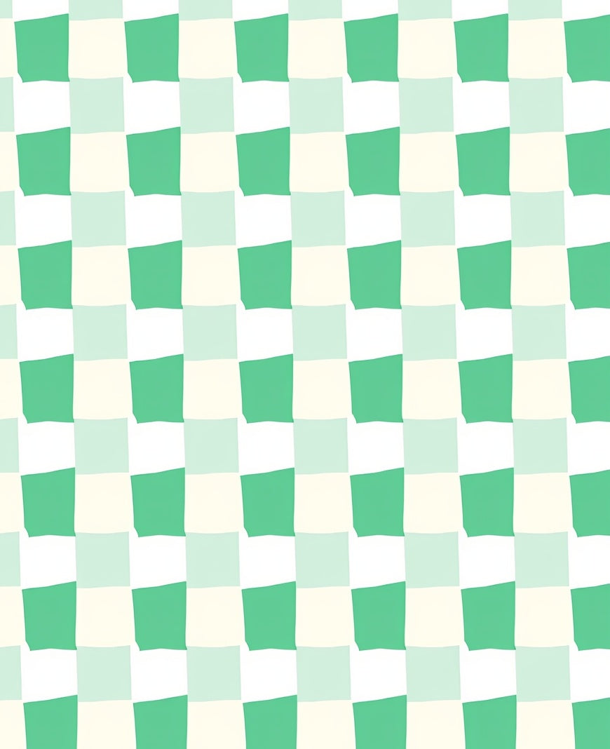 Mint Green Checkerboard Squares Rug