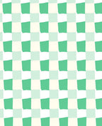 Mint Green Checkerboard Squares Rug