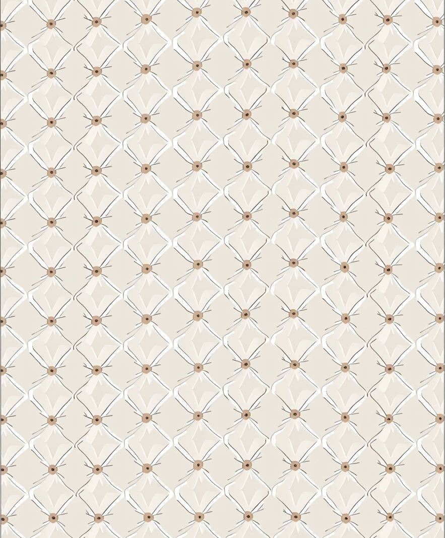 Cream Tufted Diamond Textured Rug