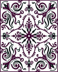 Deep Plum Victorian Floral Scroll Rug