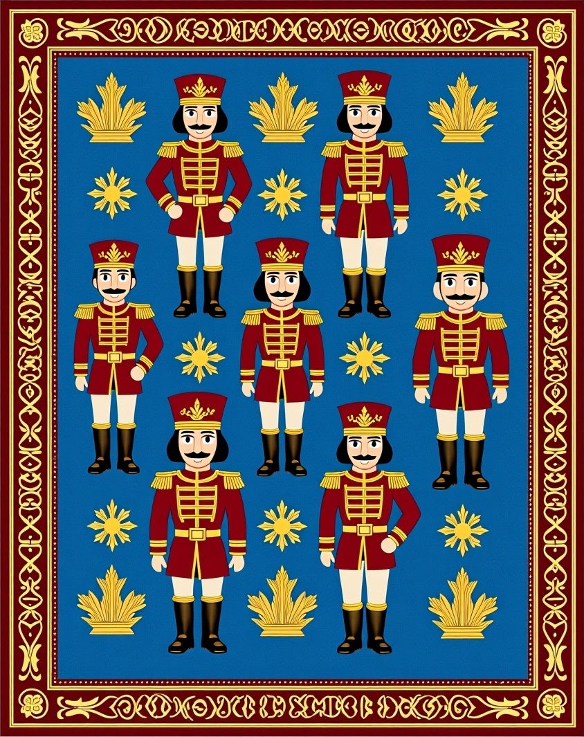 Nutcracker Red Gold Royal Guard Rug