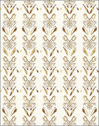 Earthy Golden Brown Botanical Stripe Rug