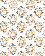 Terracotta Floral Hexagon Sketch Rug
