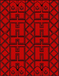 Bold Red Geometric Cross Motif Rug