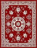 Classic Red Intricate Floral Medallion Rug