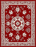 Classic Red Intricate Floral Medallion Rug