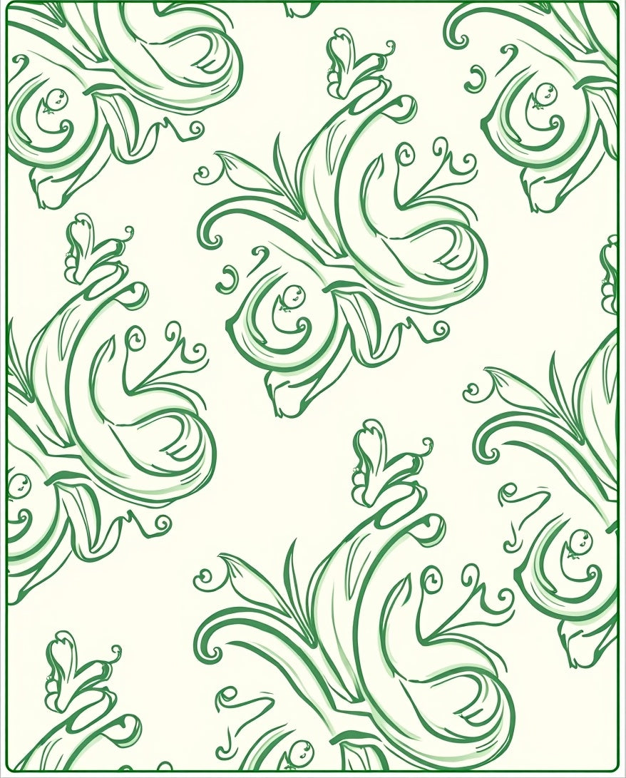 Emerald Green Vintage Flourish Rug