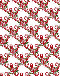 Red Crimson Abstract Floral Swirl Rug